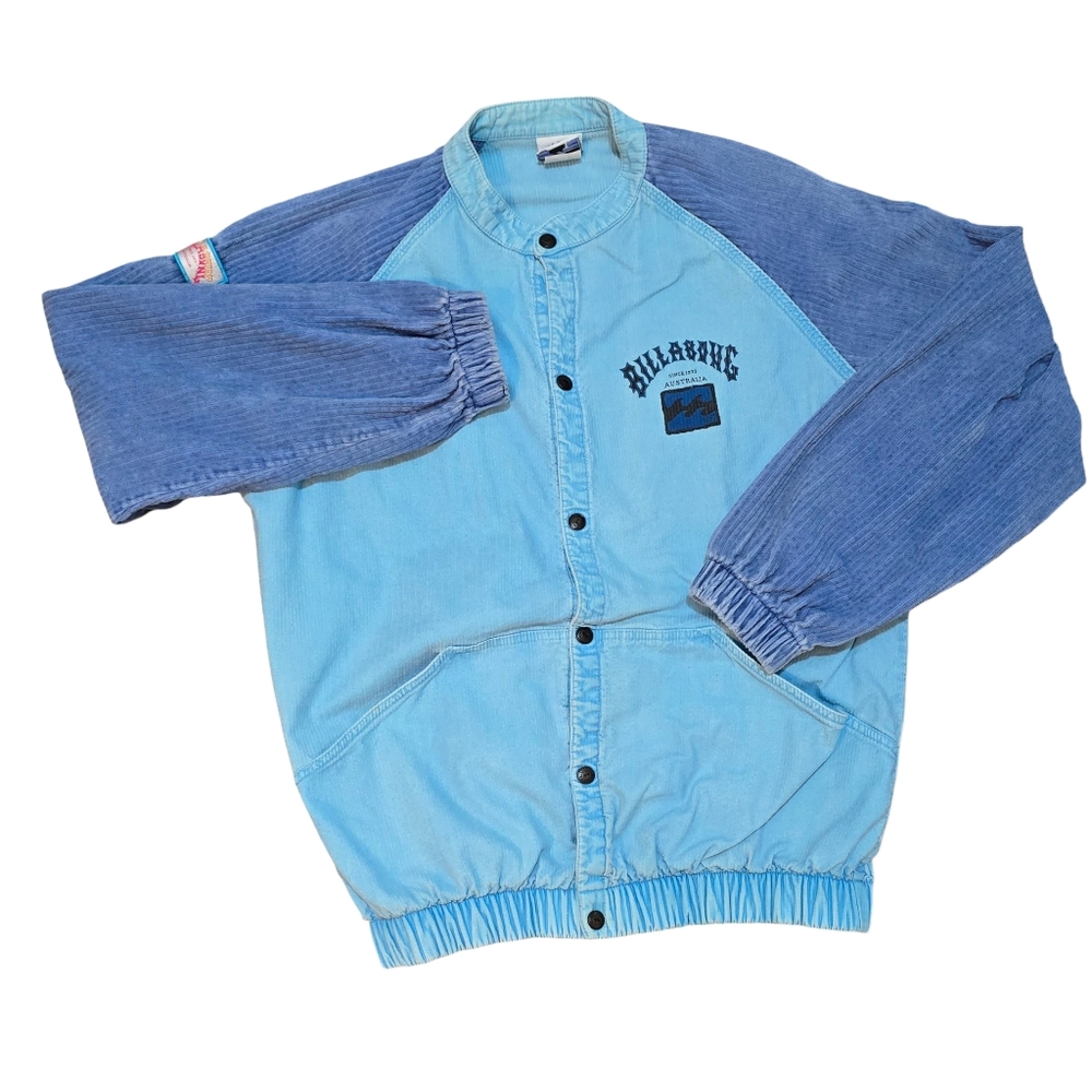 VINTAGE Billabong Jacket Mens Large Two Tone Blue Surf Skate 90s Corduroy - Picture 2 of 10